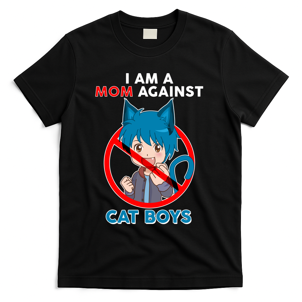 I'm A Mom Against Cat Boys Anime Cat Boys T-Shirt
