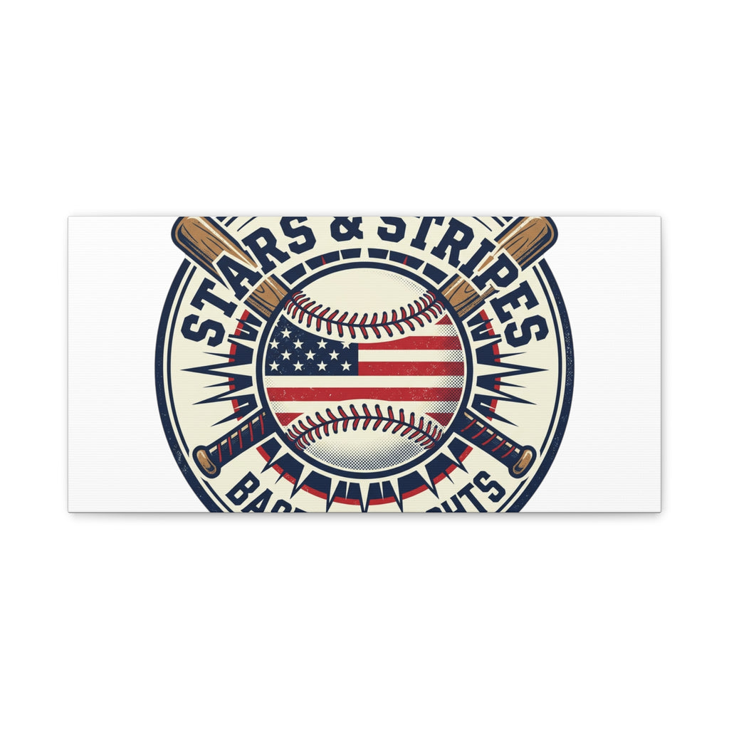 Stars & Stripes Baseball Nights Canvas | Patriotic Baseball Wall Art