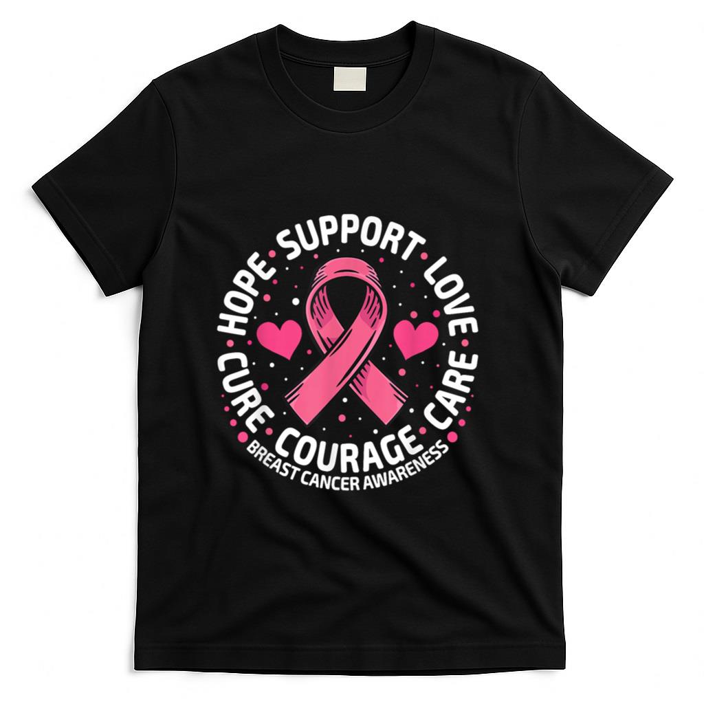 Breast Cancer Support Pink Ribbon Breast Cancer Awareness T-Shirt