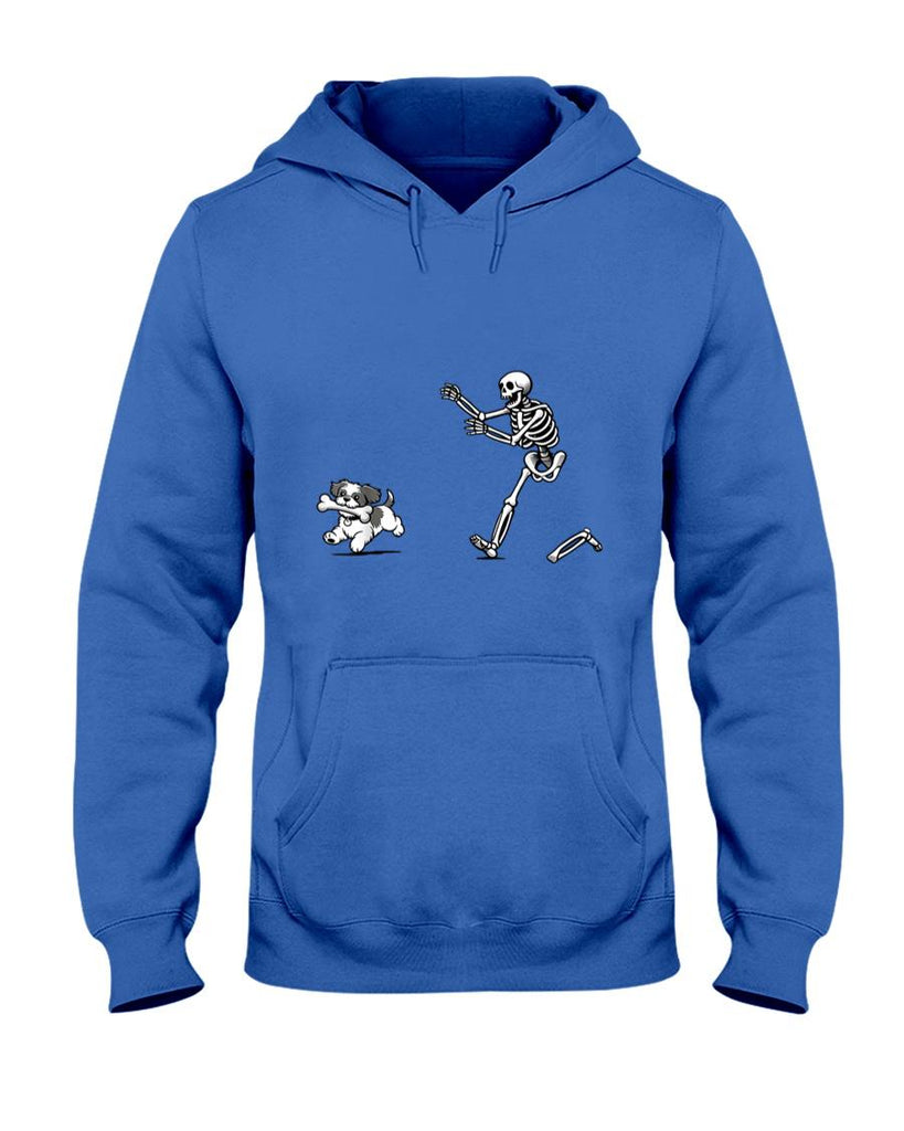 Pet Mom Halloween Shirt - Halloween Funny Skeleton Chasing Tzu Dog Mom Pet Lover T-Shirt