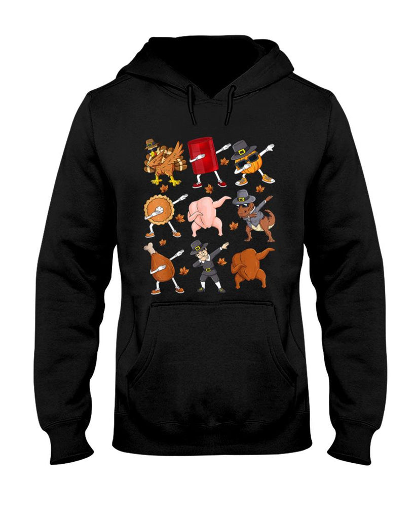 Dabbing Turkey T Rex Pilgrim Thanksgiving Boys Kid Funny Dab T-Shirt