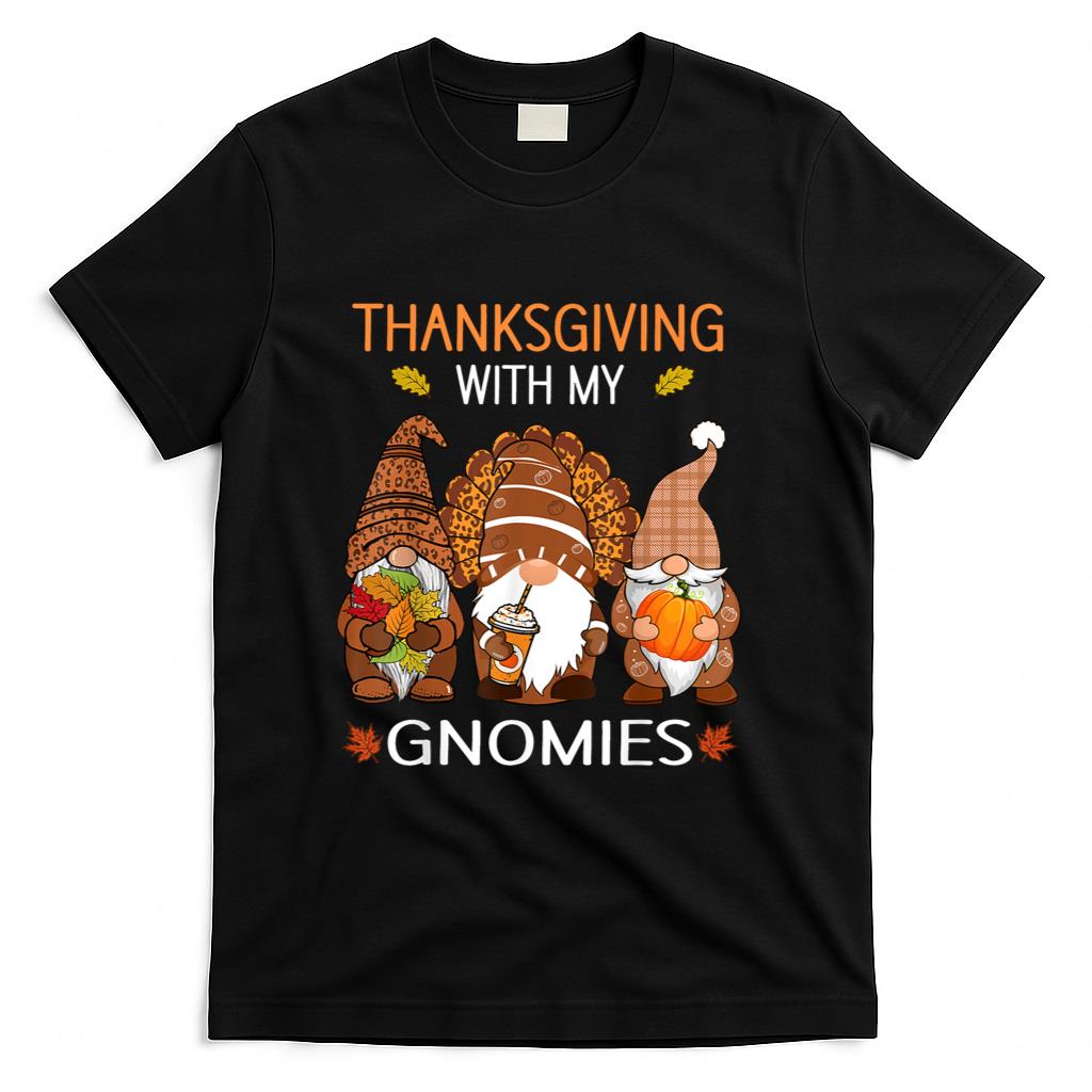 Thanksgiving women gnome fall leopard Turkey men girls T-Shirt