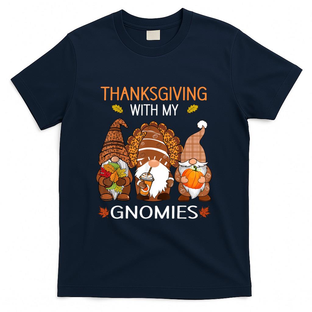 Thanksgiving women gnome fall leopard Turkey men girls T-Shirt
