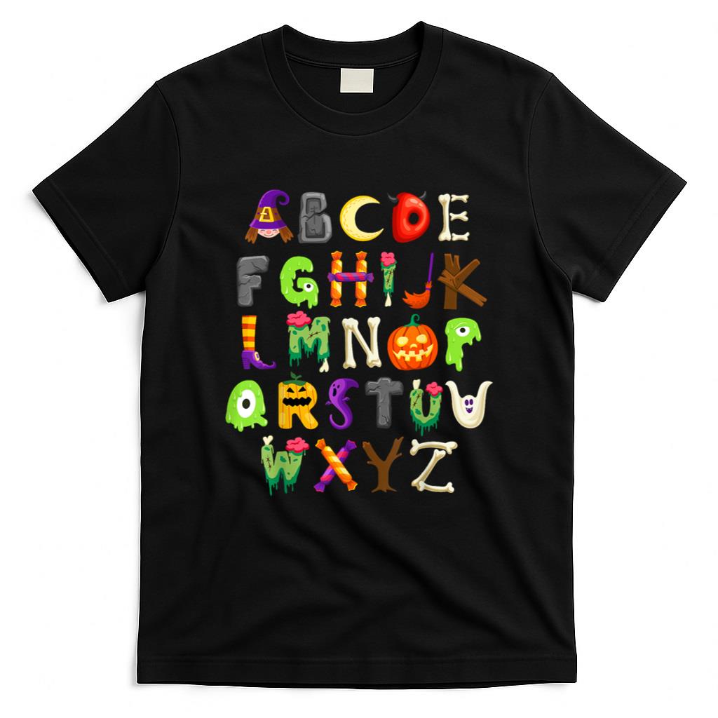Halloween Shirt - ABCs Learning Kindergarten Teacher Funny Halloween Alphabet T-Shirt