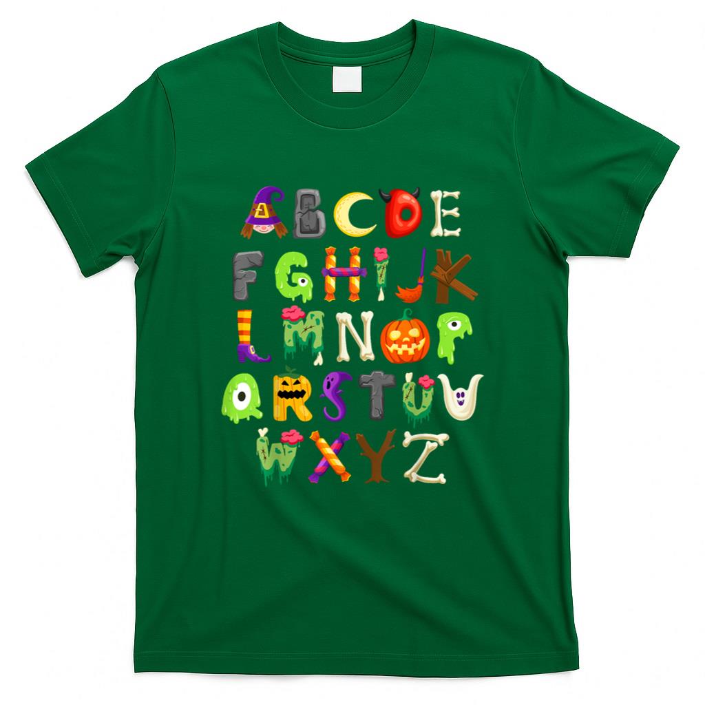 Halloween Shirt - ABCs Learning Kindergarten Teacher Funny Halloween Alphabet T-Shirt