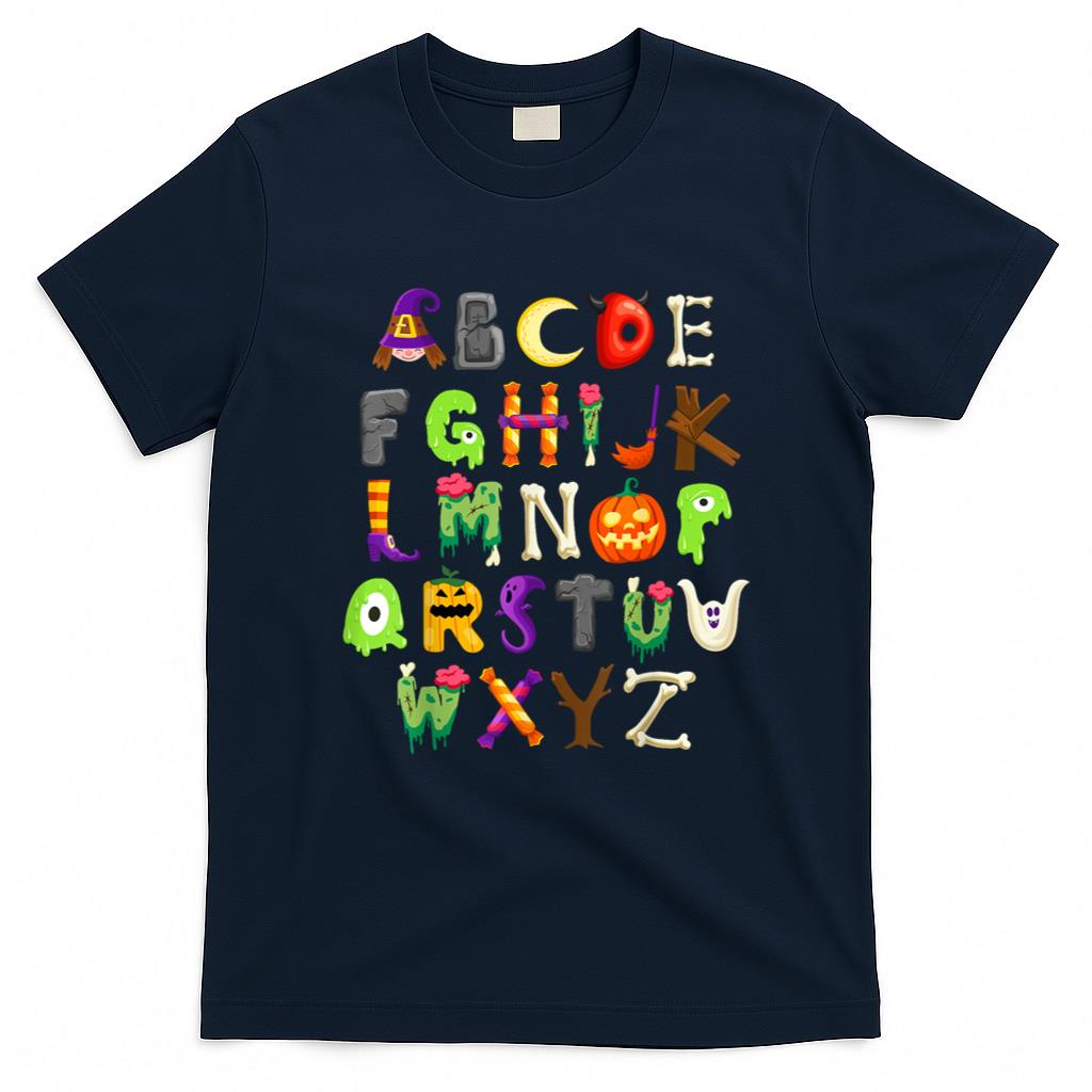 Halloween Shirt - ABCs Learning Kindergarten Teacher Funny Halloween Alphabet T-Shirt