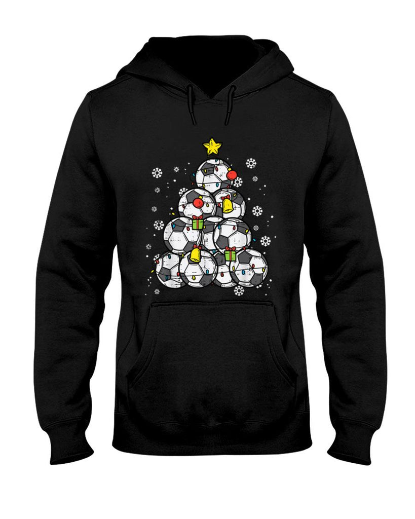 Soccer Christmas Tree Xmas Player Boys Girls Men Women Kids T-Shirt