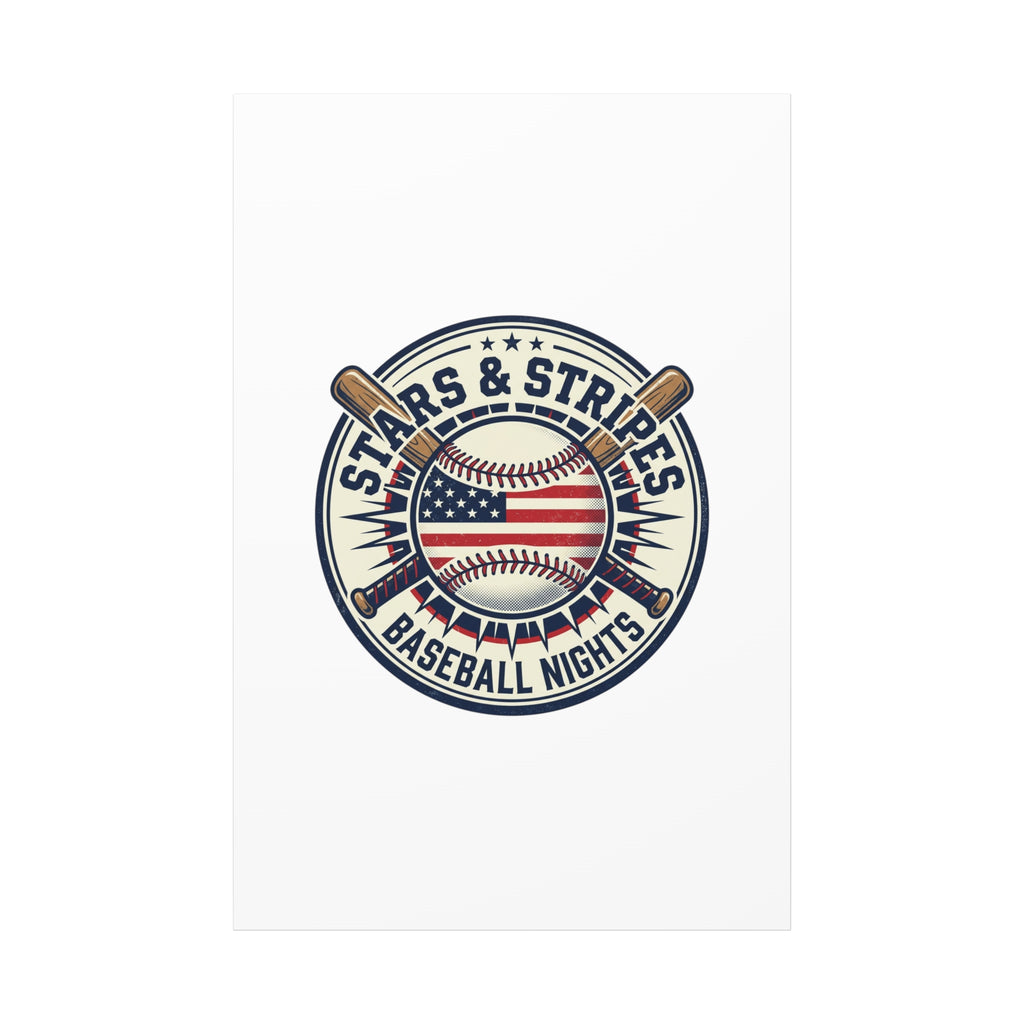 Stars & Stripes Baseball Nights Canvas | Patriotic Baseball Wall Art