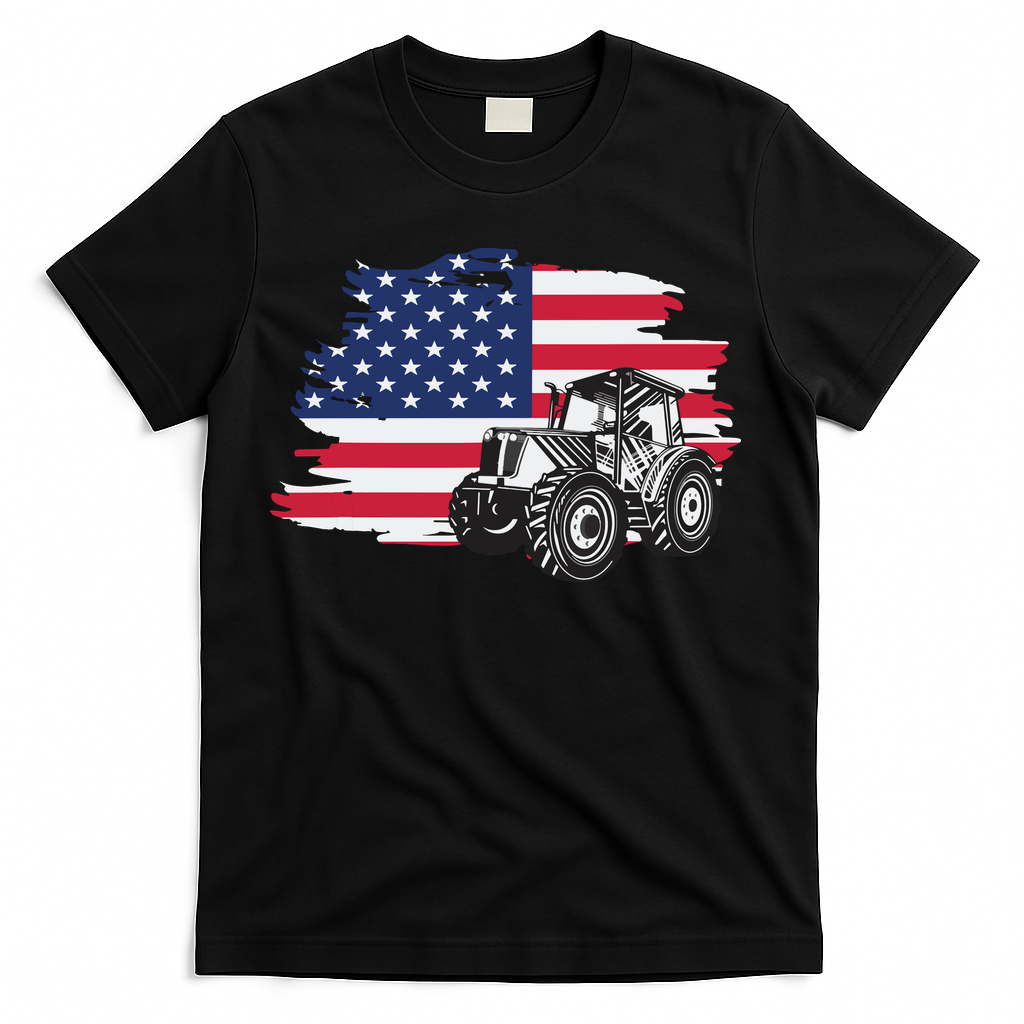 American Farmer US Flag Farmer Farming Gift T-Shirt
