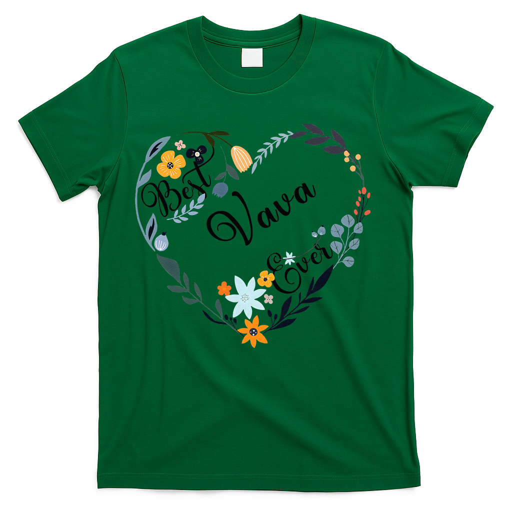 Best Vava Ever Heart Flower Blessed Grandma Mother's Day T-Shirt