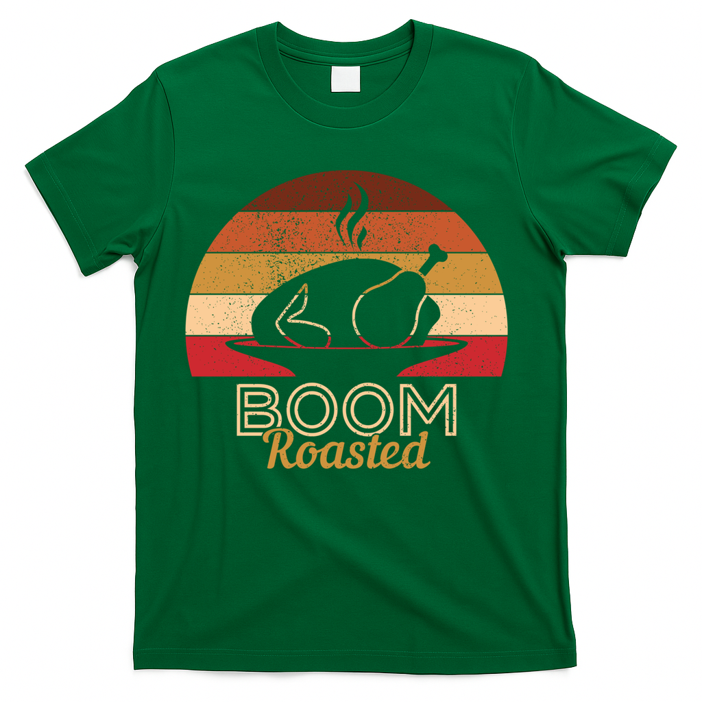 Vintage Boom Roasted Funny Thanksgiving Turkey Cool Gift T-Shirt