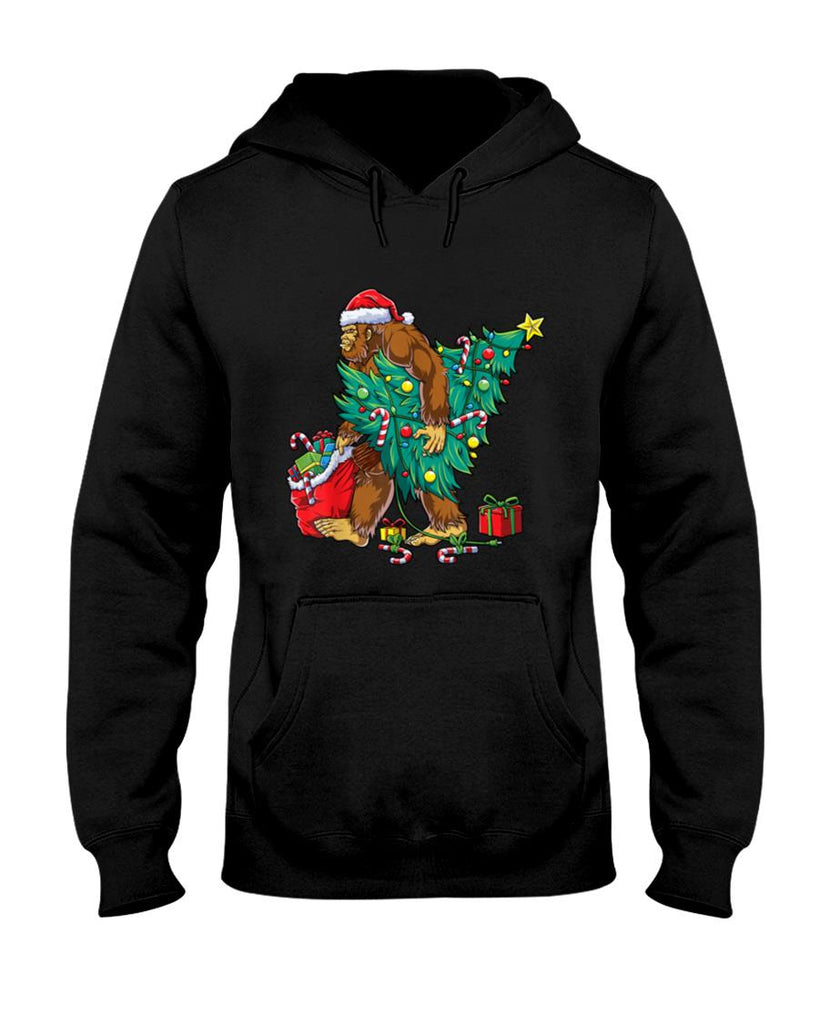 Most Wonderful Christmas Co Bigfoot Christmas Tree Lights Xmas Boys Men Sasquax T-Shirt