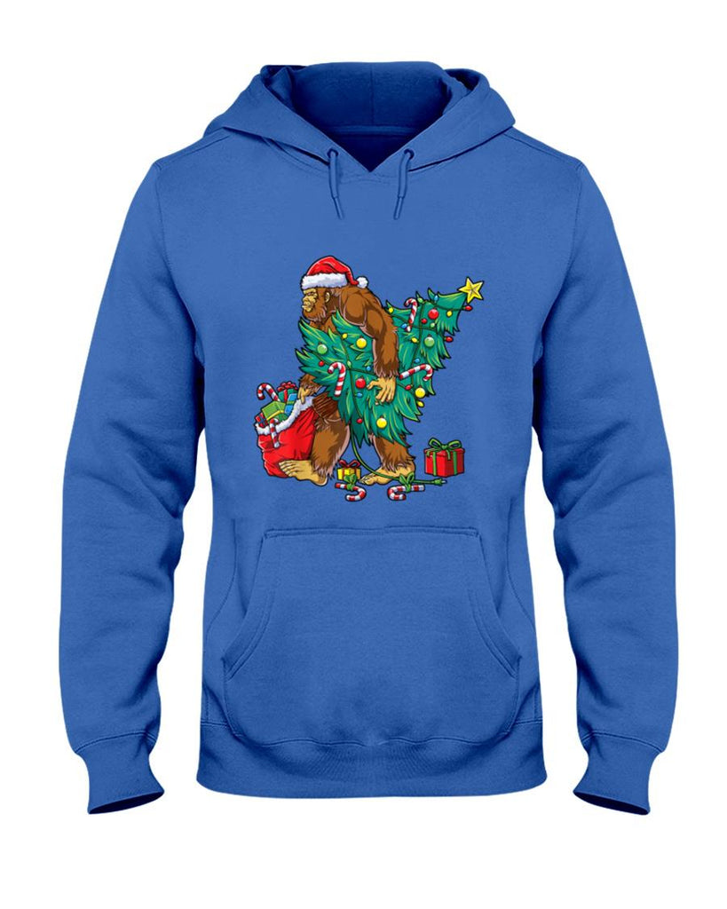Most Wonderful Christmas Co Bigfoot Christmas Tree Lights Xmas Boys Men Sasquax T-Shirt