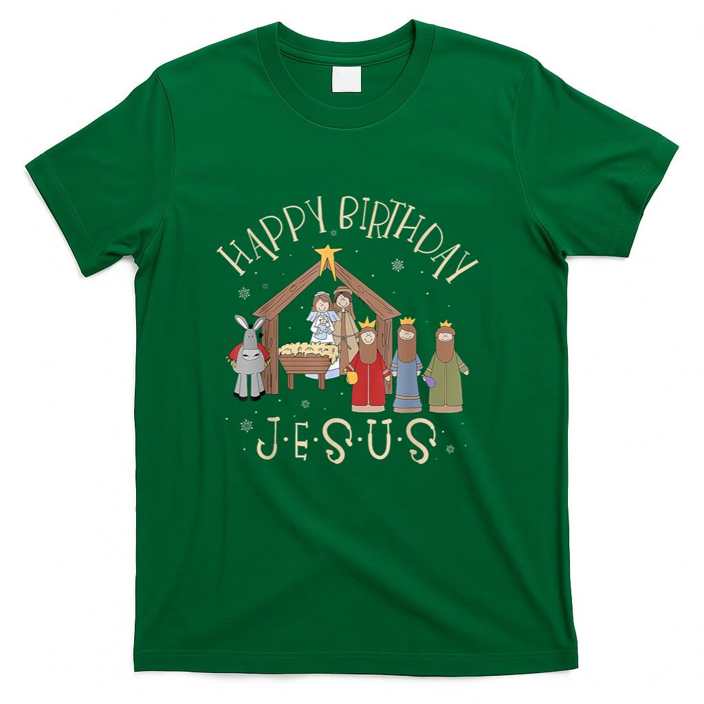 Merry Christmas Tee Unisex-Christian Family Group Children Nativity Happy Birthday Jesus