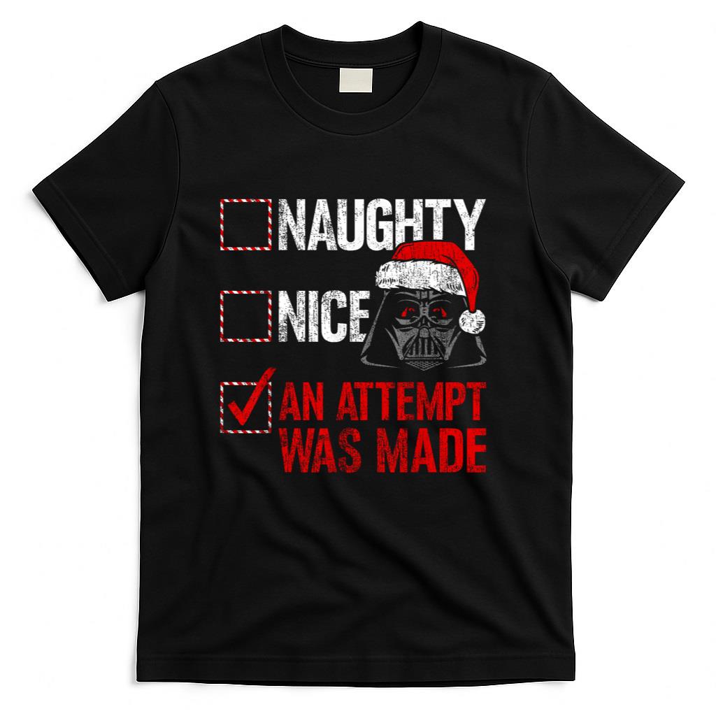 Star Wars Christmas Darth Vader Naughty or Nice Checklist T-Shirt