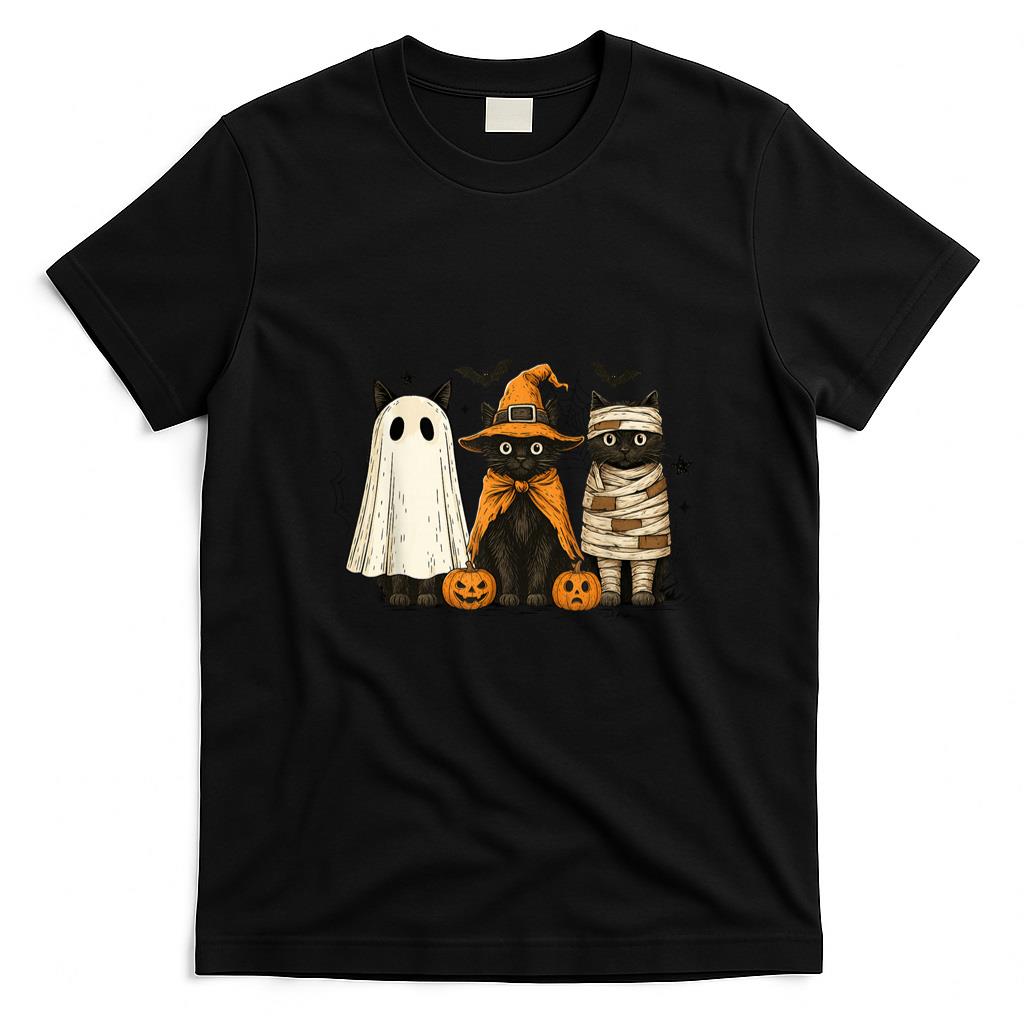 Pet Mom Halloween Shirt - Retro Black Cat Witch Scary Halloween Pumpkin Women Men Kids T-Shirt