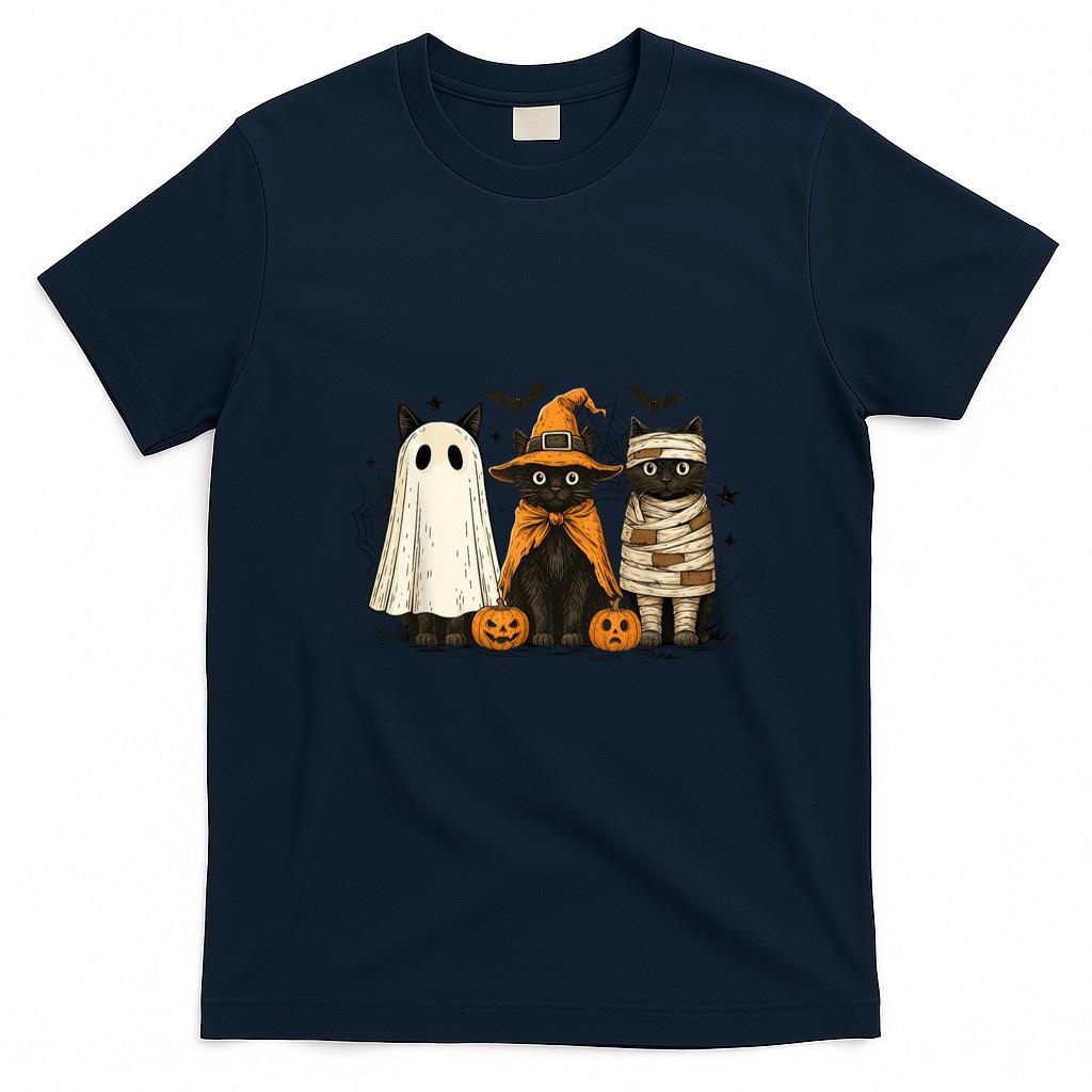 Pet Mom Halloween Shirt - Retro Black Cat Witch Scary Halloween Pumpkin Women Men Kids T-Shirt