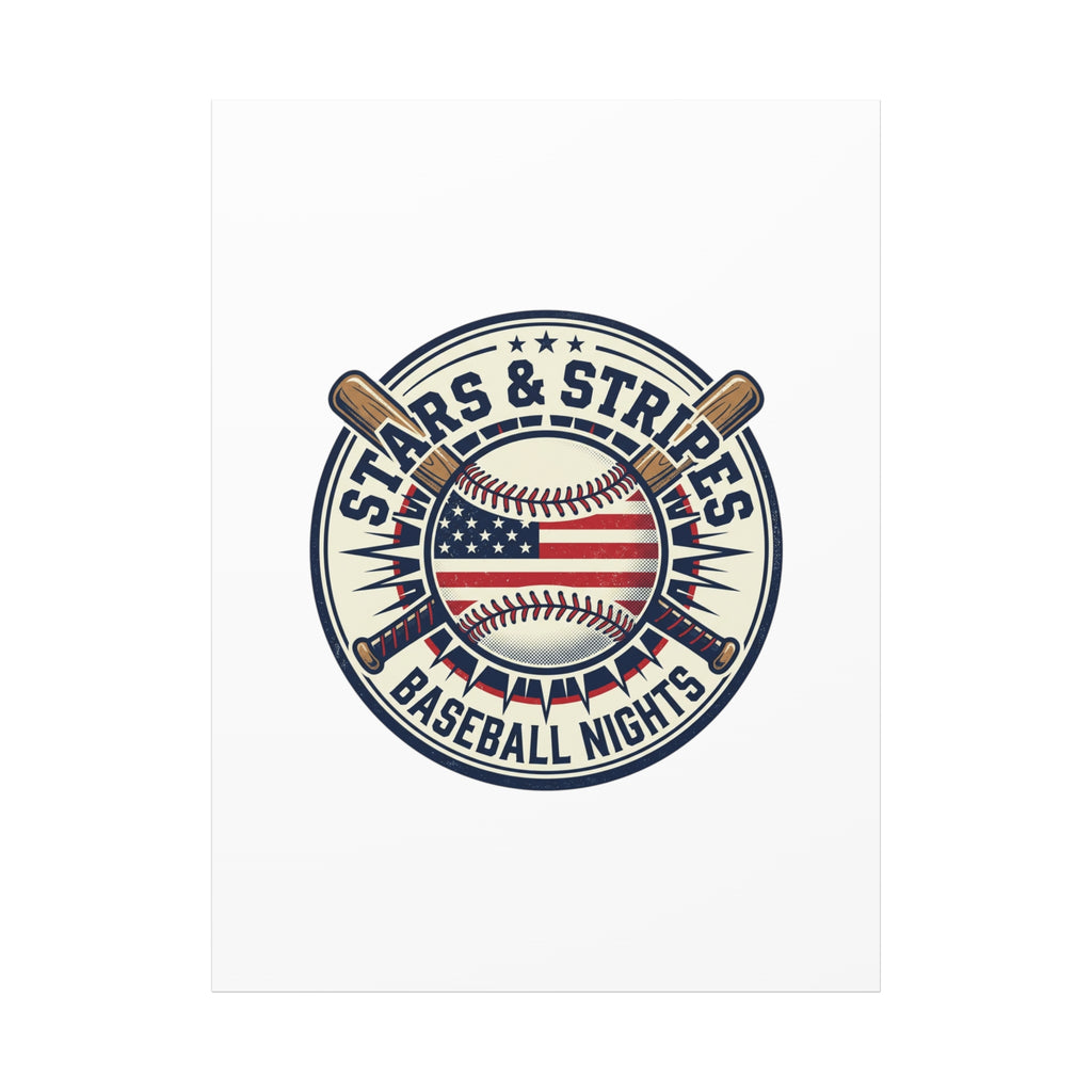 Stars & Stripes Baseball Nights Canvas | Patriotic Baseball Wall Art