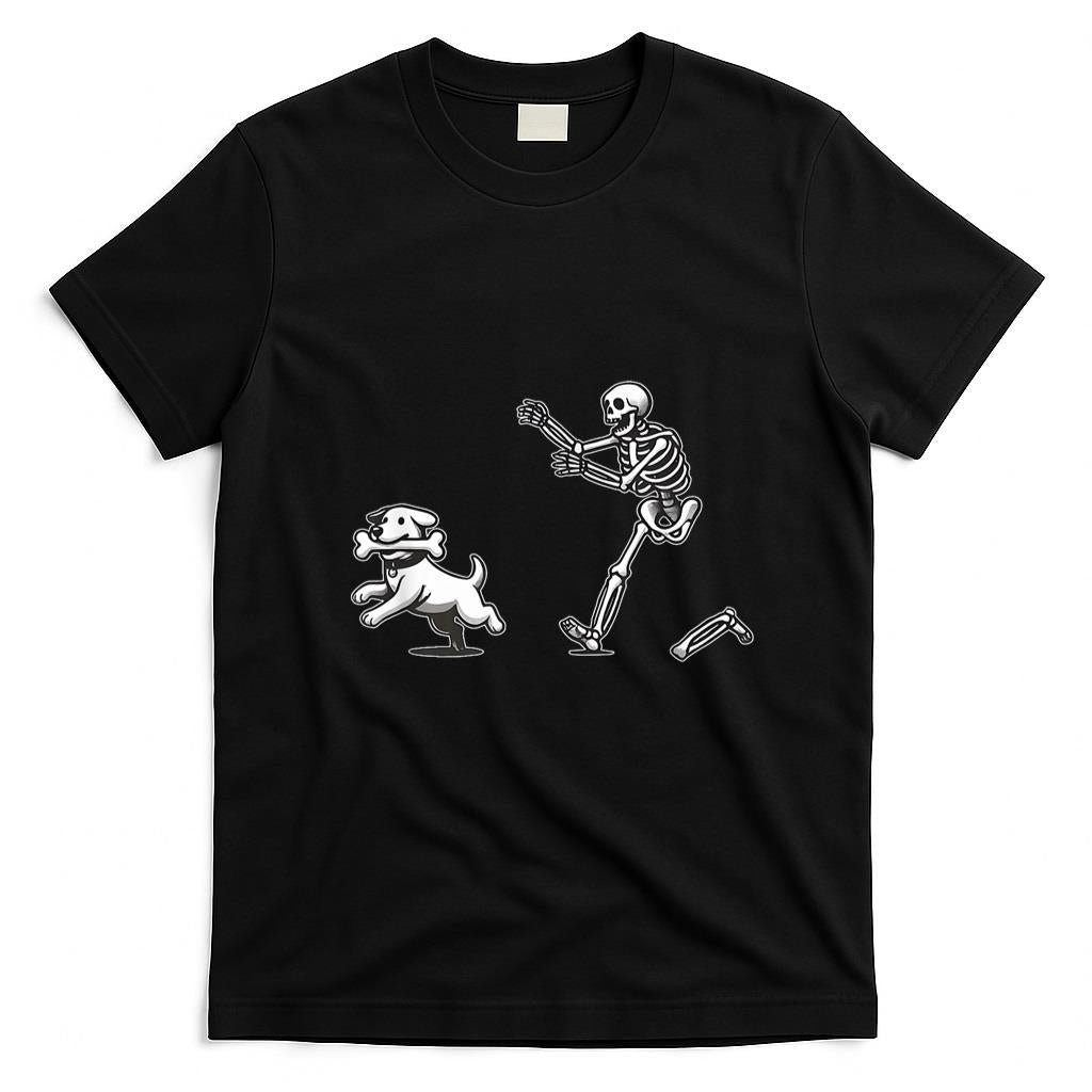 Pet Mom Halloween Shirt - Halloween Dog, Funny Skeleton, Skeleton Chasing Dog Men Women T-Shirt