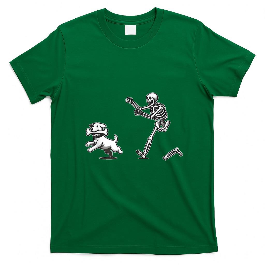 Pet Mom Halloween Shirt - Halloween Dog, Funny Skeleton, Skeleton Chasing Dog Men Women T-Shirt