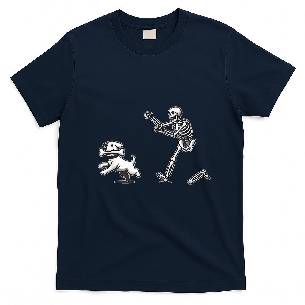 Pet Mom Halloween Shirt - Halloween Dog, Funny Skeleton, Skeleton Chasing Dog Men Women T-Shirt