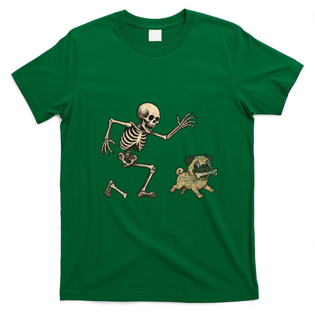 Pet Mom Halloween Shirt - Funny Skeleton Chasing Frenchie Halloween Dog Mom Pet Lover Long Sleeve T-Shirt