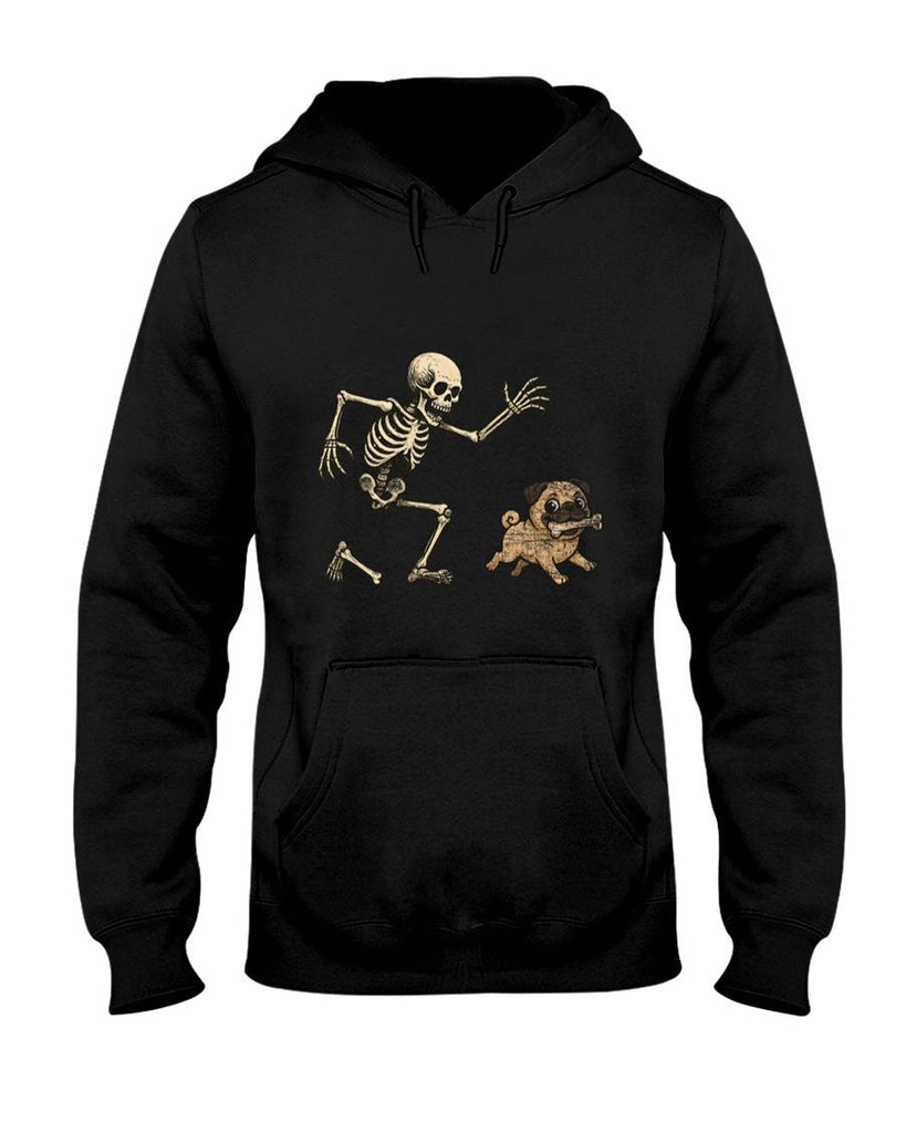 Pet Mom Halloween Shirt - Funny Skeleton Chasing Frenchie Halloween Dog Mom Pet Lover Long Sleeve T-Shirt