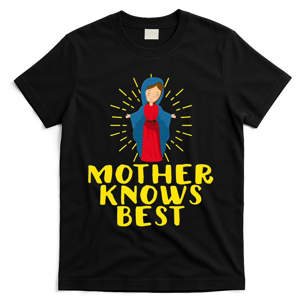 Blessed Mother Mary Knows Best Catholic Mother's Day T-Shirt