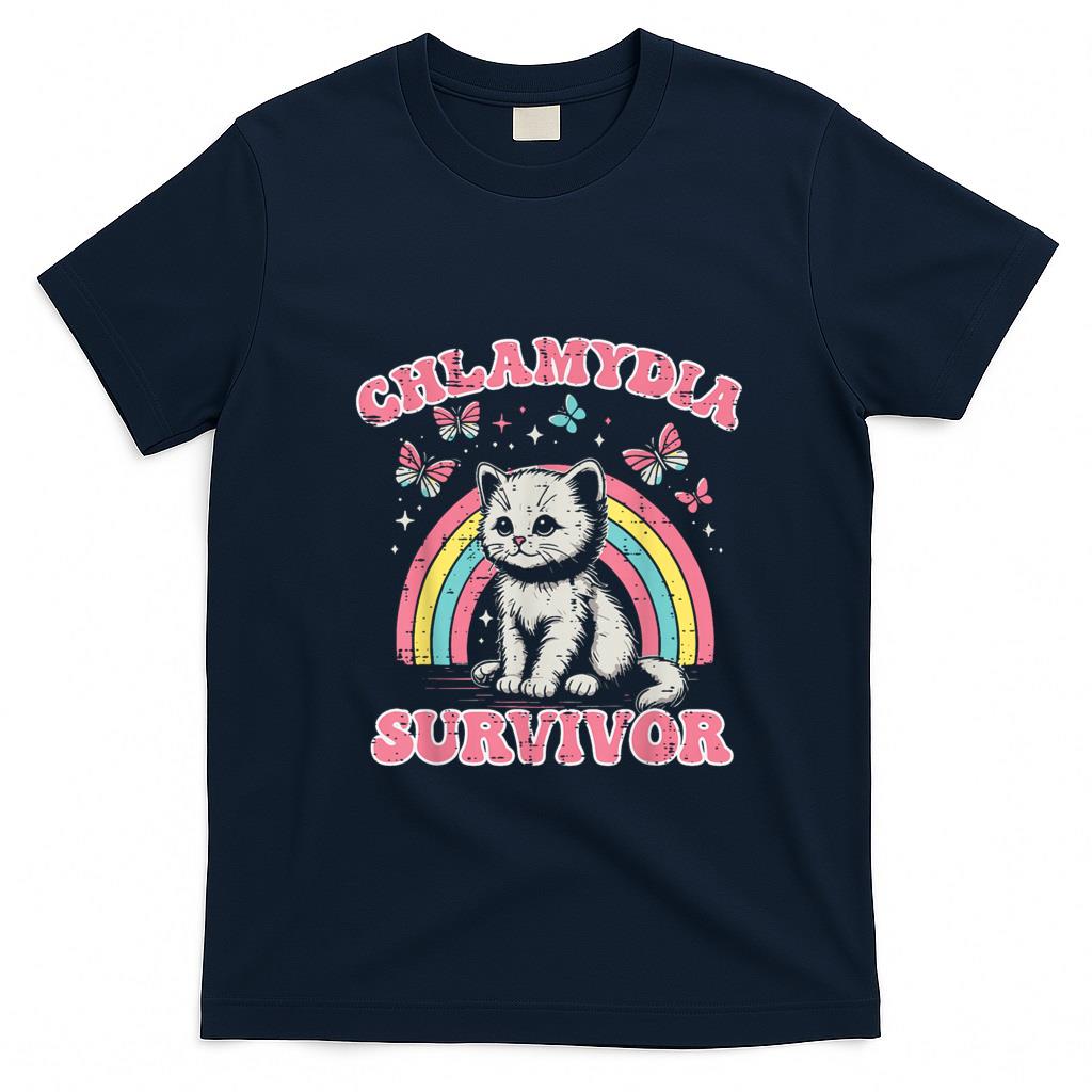 Funny Tees - Survivor Cat Funny Cringe Weird Adult Humor Inappropriate T-Shirt