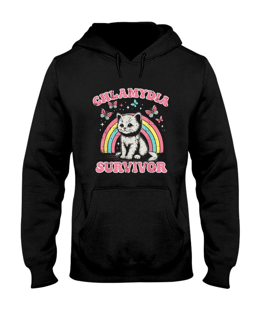 Funny Tees - Survivor Cat Funny Cringe Weird Adult Humor Inappropriate T-Shirt