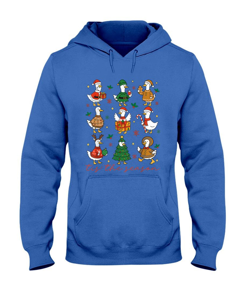 Retro Silly Goose Santa Cute Merry Christmas Tis The Season T-Shirt