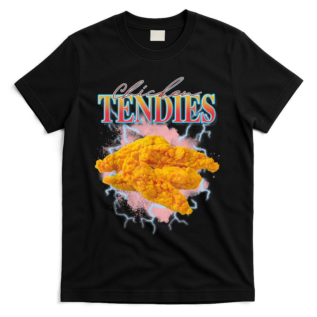Chicken Tendies 90s Bootleg Style Foodie Funny Meme T-Shirt