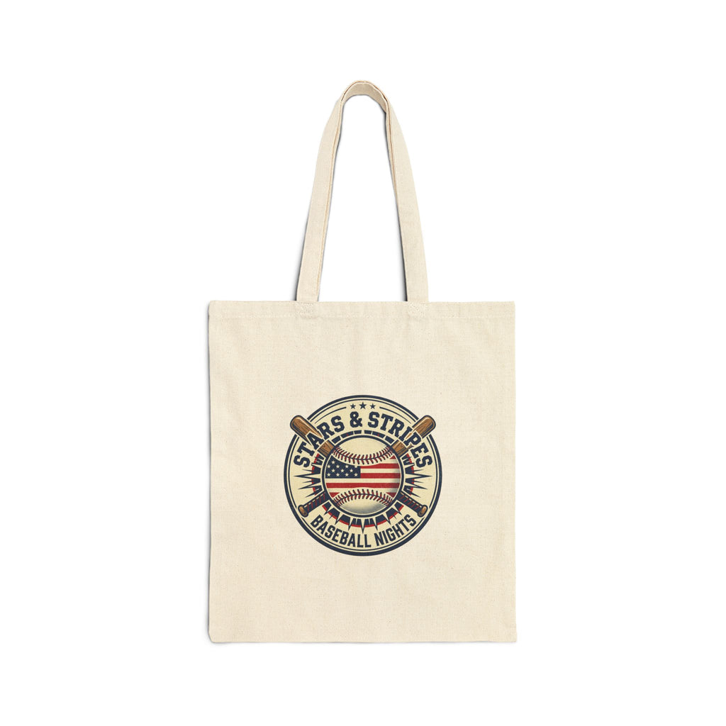 All Stars & Stripes Baseball Tote | Patriotic Vintage Baseball Graphic, Red White Blue