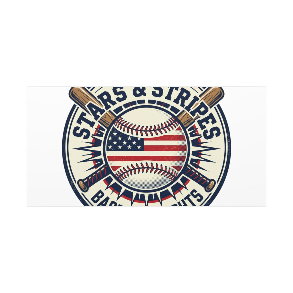 Stars & Stripes Baseball Nights Canvas | Patriotic Baseball Wall Art