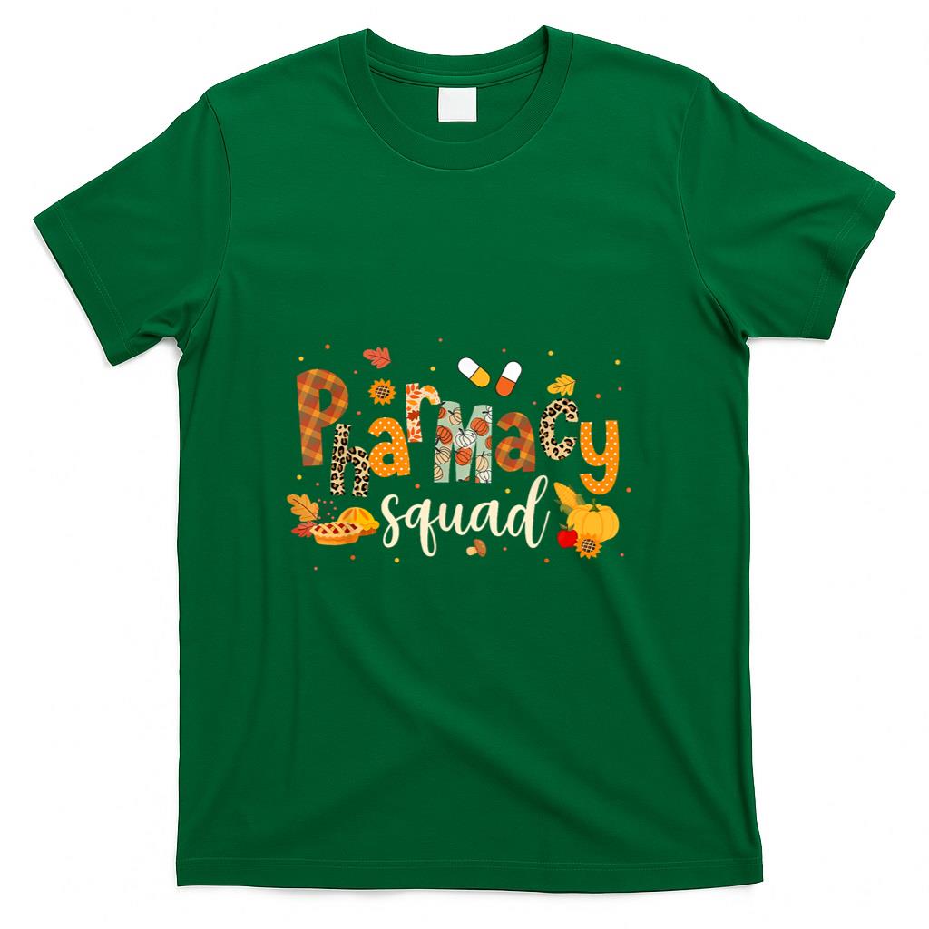 Funny Pharmacy Squad Pharmacist Thanksgiving Fall Pumpkin T-Shirt