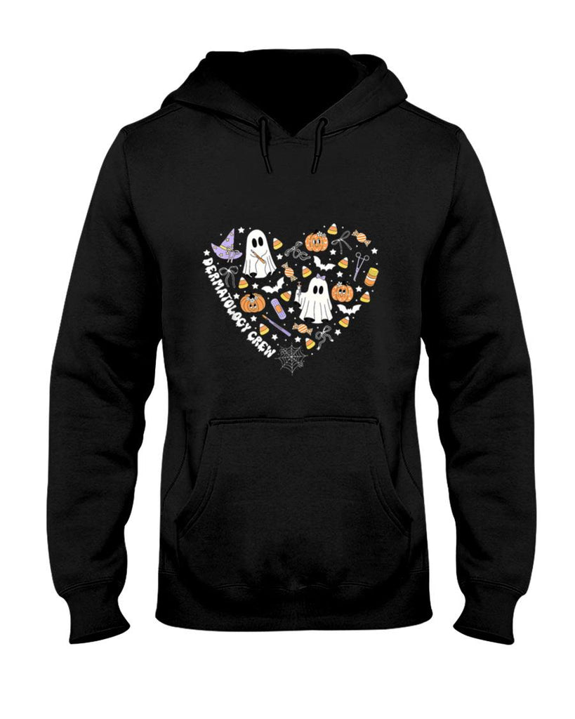 Halloween Shirt - Halloween Dermatology Crew Ghost Pumpkin Heart Dermatologist T-Shirt