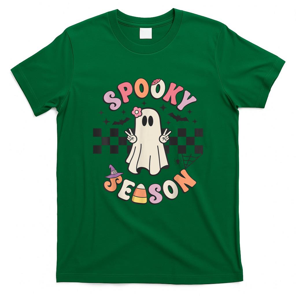 Halloween Shirt - Spooky Season Retro Happy Halloween Ghost Women Toddler Girl T-Shirt