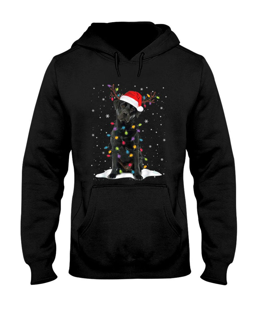 Black Lab Labrador Christmas Tree Light Pajama Dog Xmas T-Shirt