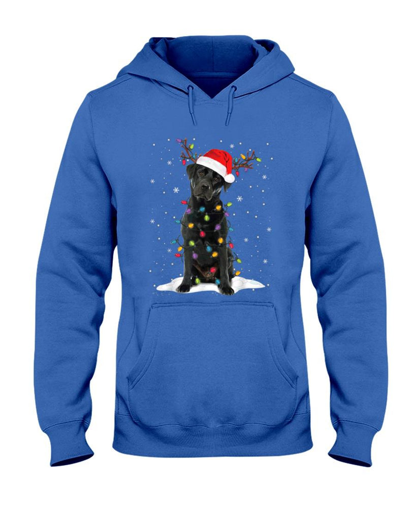 Black Lab Labrador Christmas Tree Light Pajama Dog Xmas T-Shirt