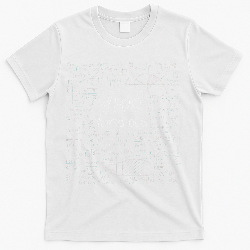 10th Birthday, Square Root Of 100 10 Years Old T-Shirt - White