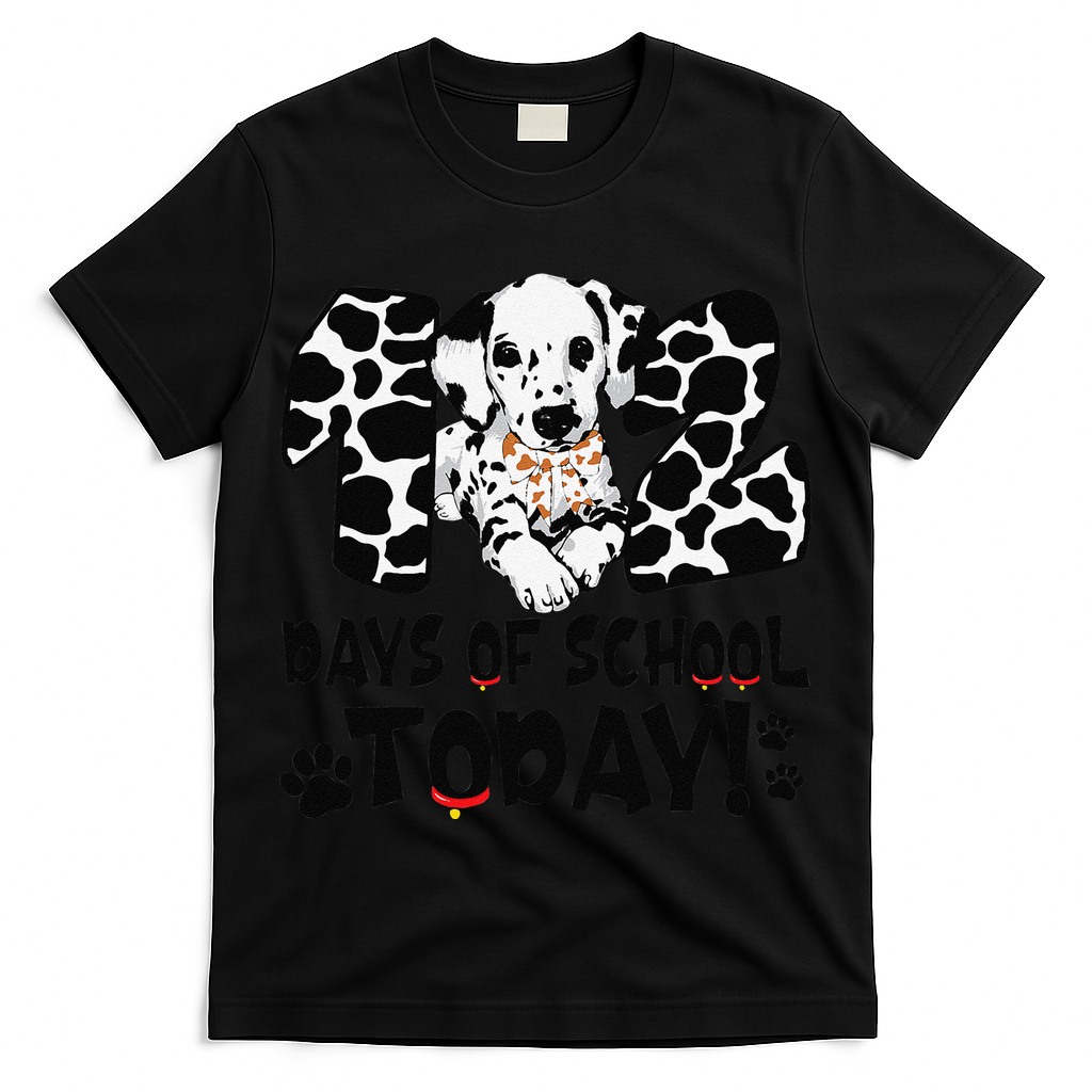 102 Days Of School Today Dalmatian Dog Funny 100th Day T-Shirt