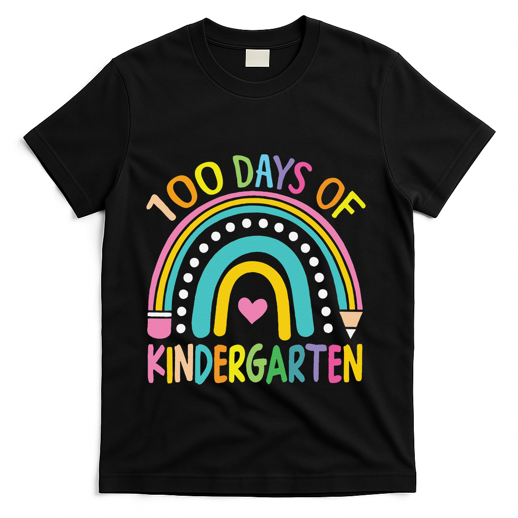 100th Day Of Kindergarten Teacher 100 Days Smarter Gift T-Shirt - Black