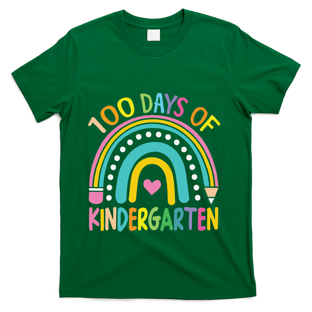100th Day Of Kindergarten Teacher 100 Days Smarter Gift T-Shirt - Green