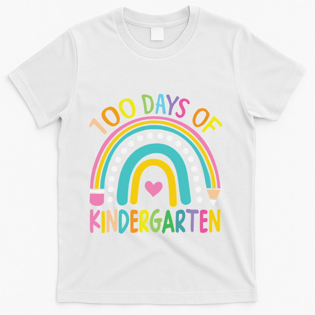 100th Day Of Kindergarten Teacher 100 Days Smarter Gift T-Shirt - White