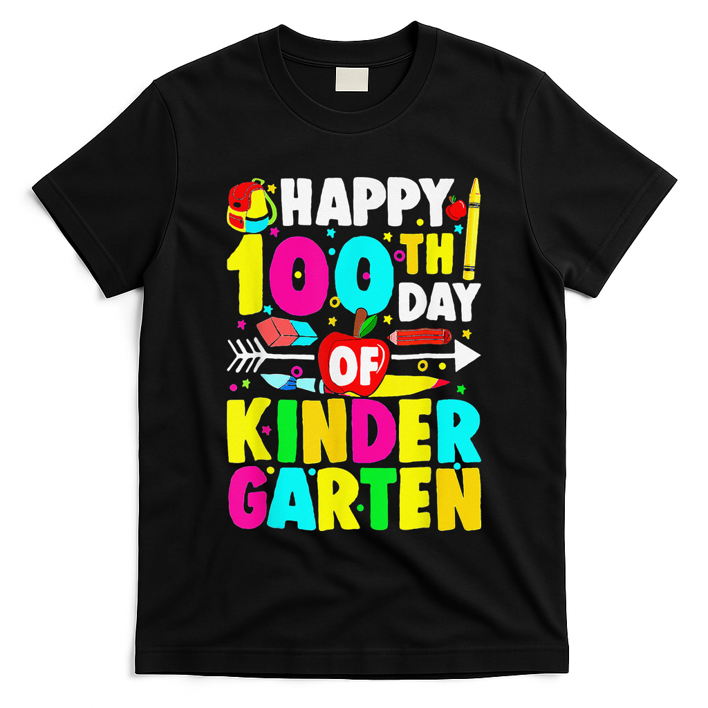 100 Days Of Kindergarten Happy 100th Day Of School T-Shirt