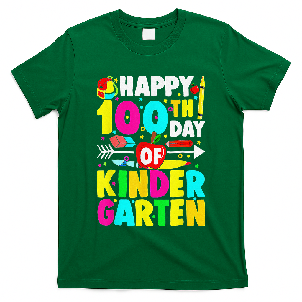 100 Days Of Kindergarten Happy 100th Day Of School T-Shirt