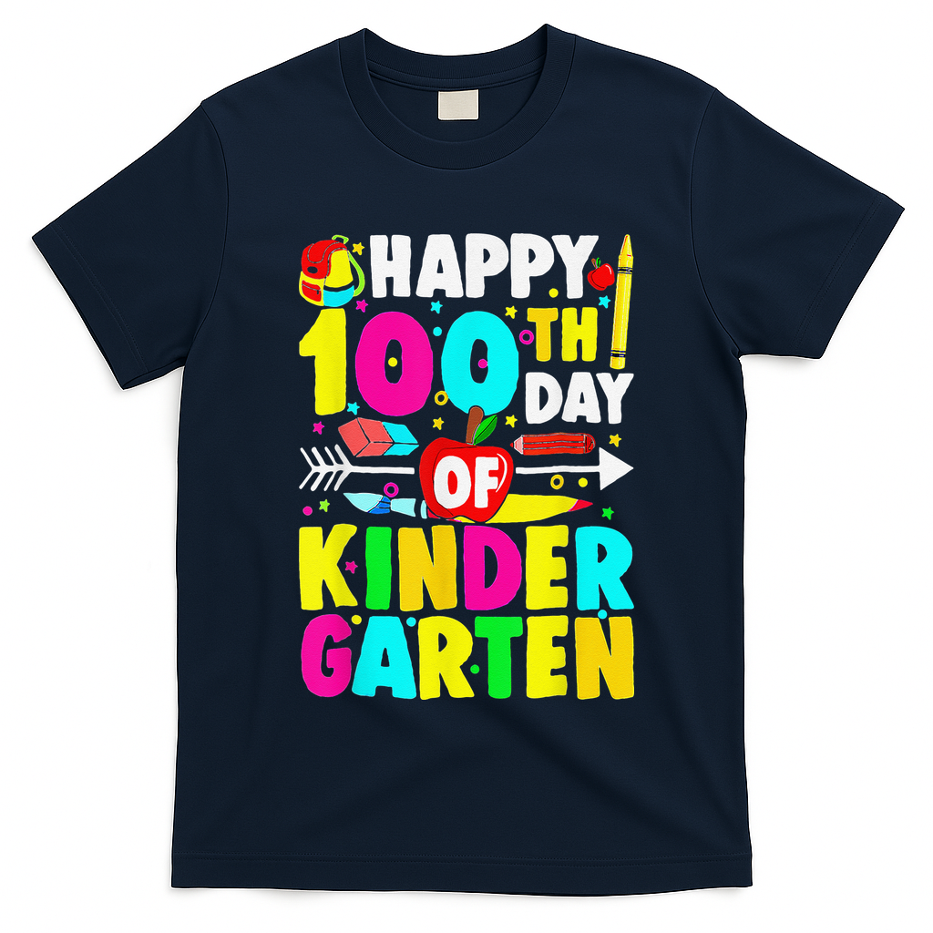 100 Days Of Kindergarten Happy 100th Day Of School T-Shirt