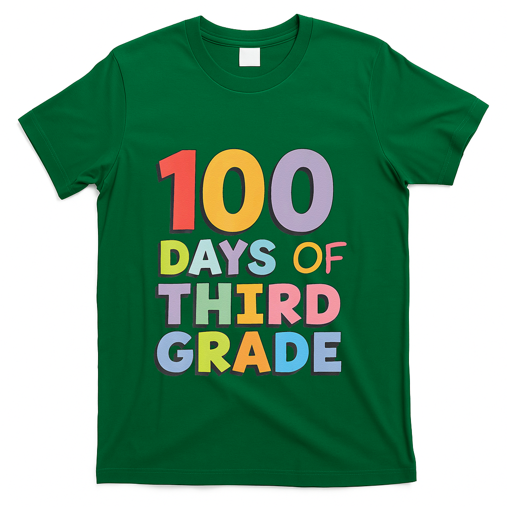 100 Days Of Third Grade Teacher 100th Day Of School T-Shirt - Green