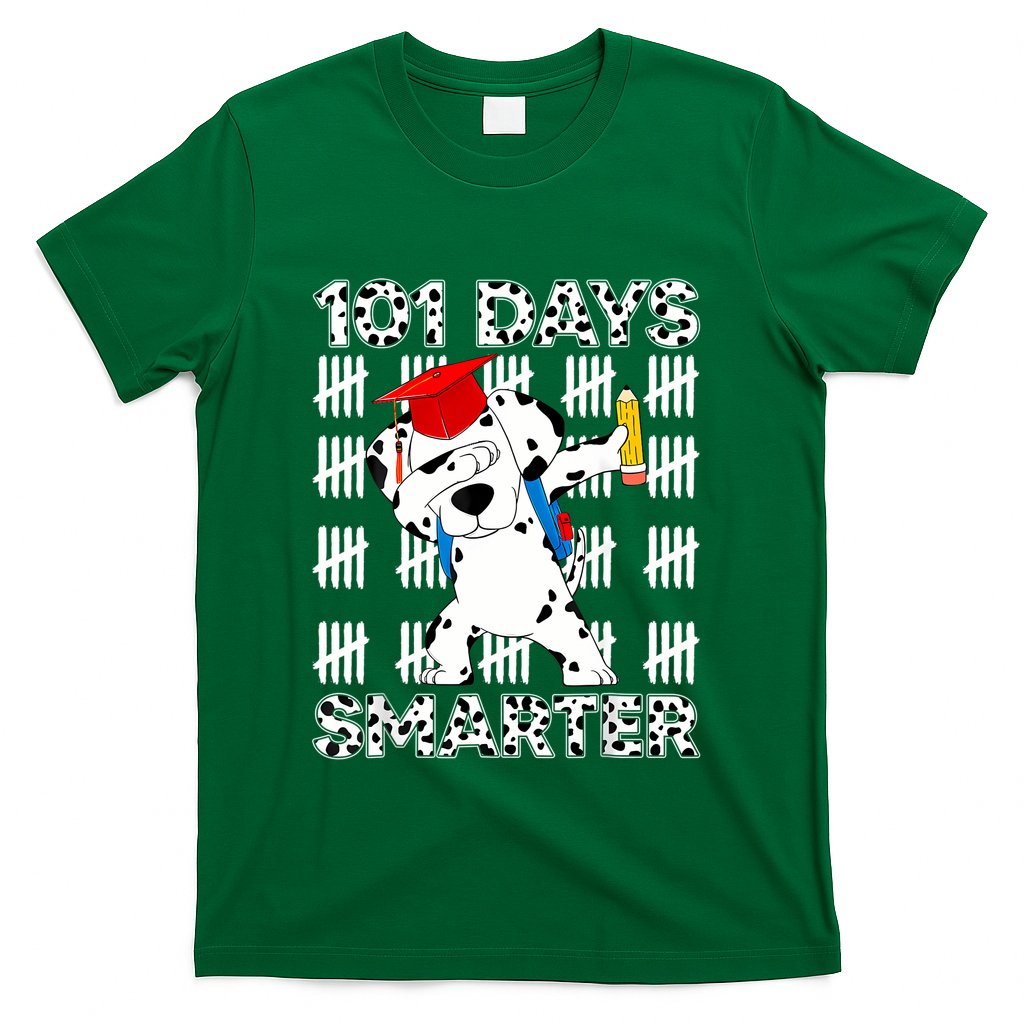 101 Days Of School Happy 100 Days Smarter Teacher T-Shirt - Green