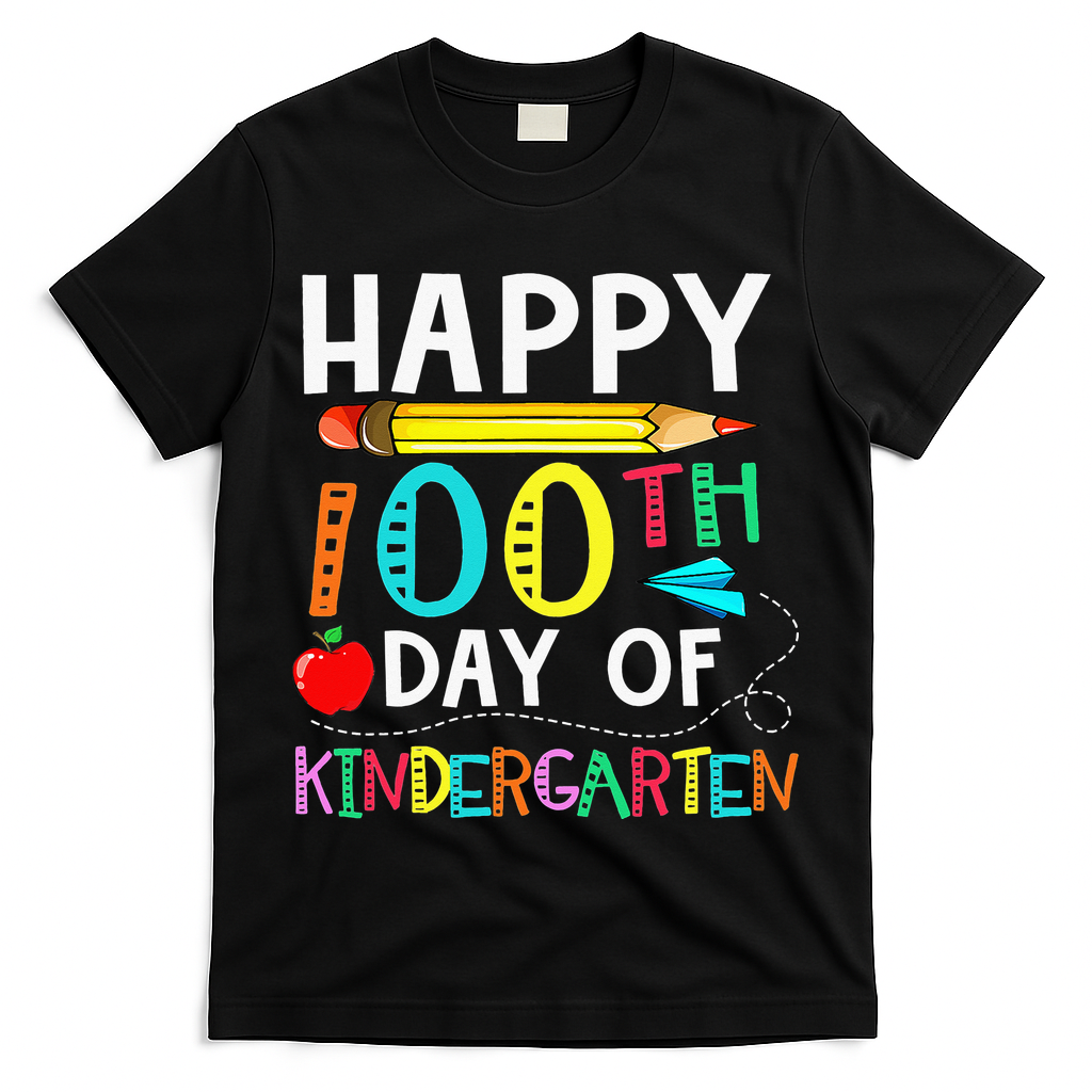 100 Days Of Kindergarten Happy 100th Day Of School T-Shirt